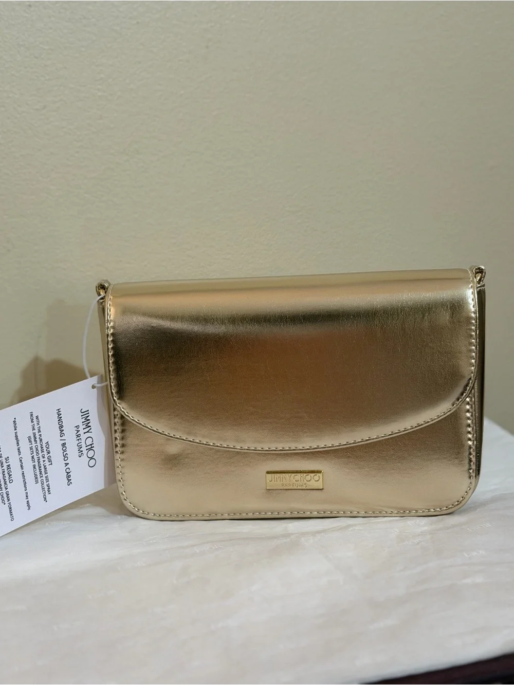 Metallic Gold Chain Crossbody Bag